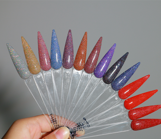 adding glitter to gel polish
