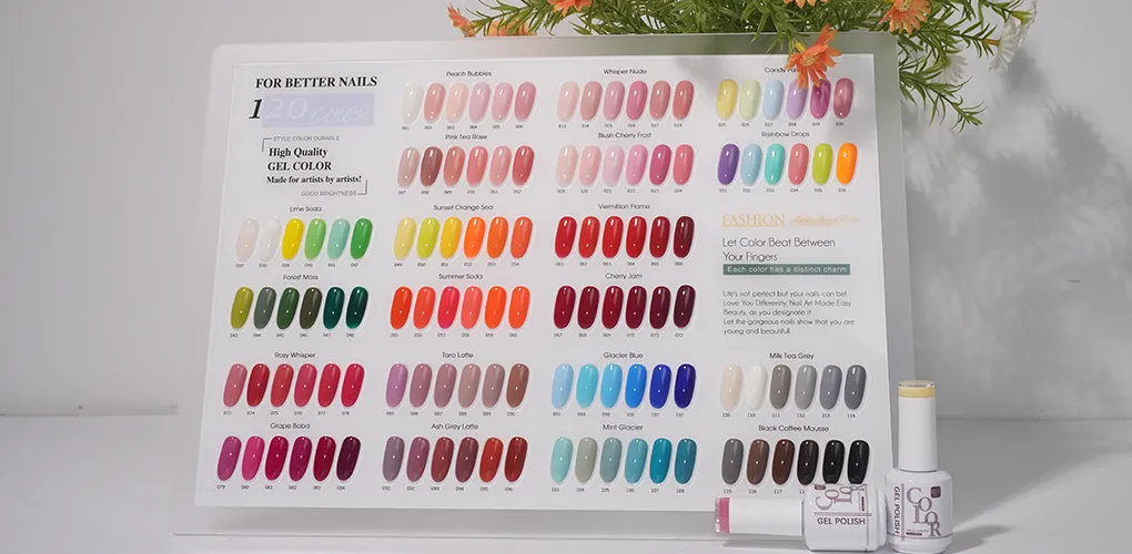120 Colors Gel Nail Polish Collection Display