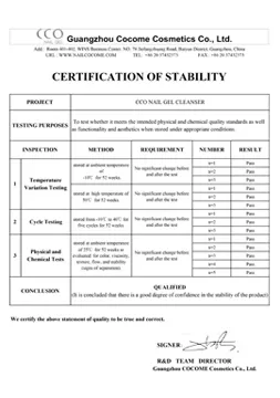 certification of stability